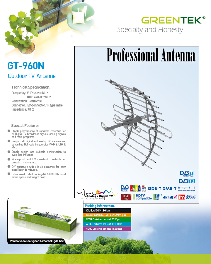 Antena TV Greentek E2169a11C